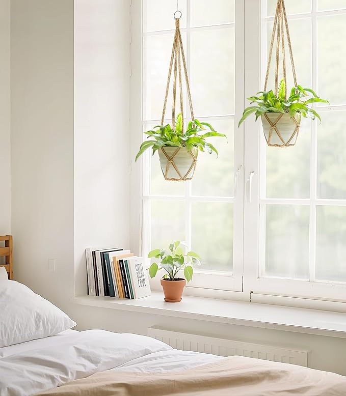 Dahey Macrame Plant Hanger Indoor Hanging Planter Basket Handmade Woven Cotton - Image 3