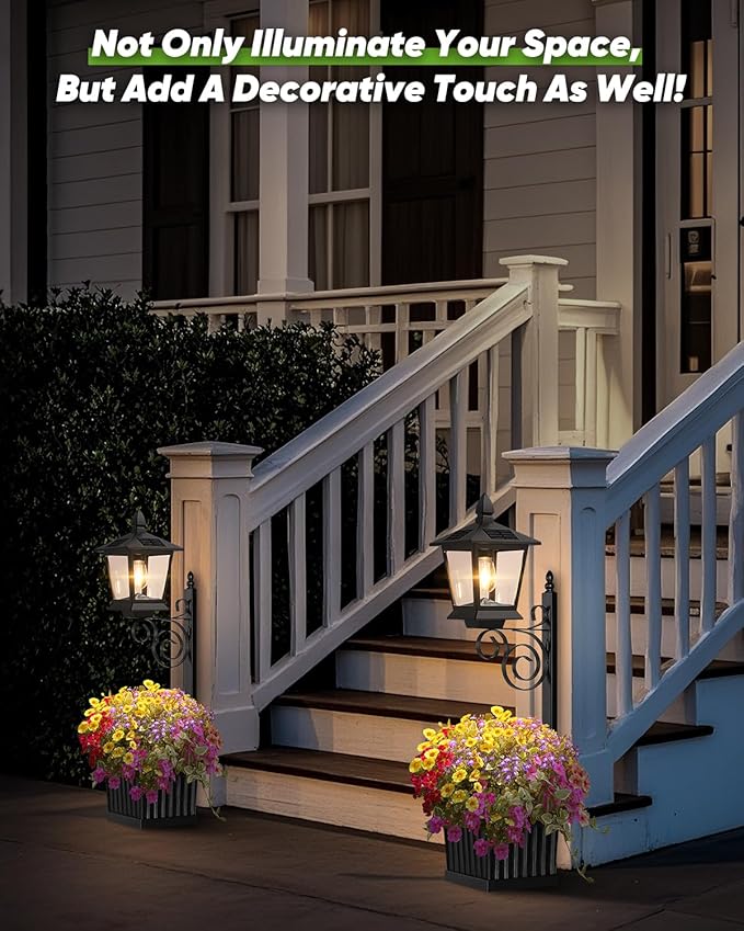 Outdoor Flower Pots 2 in 1, Solar Lamp Post - Image 7