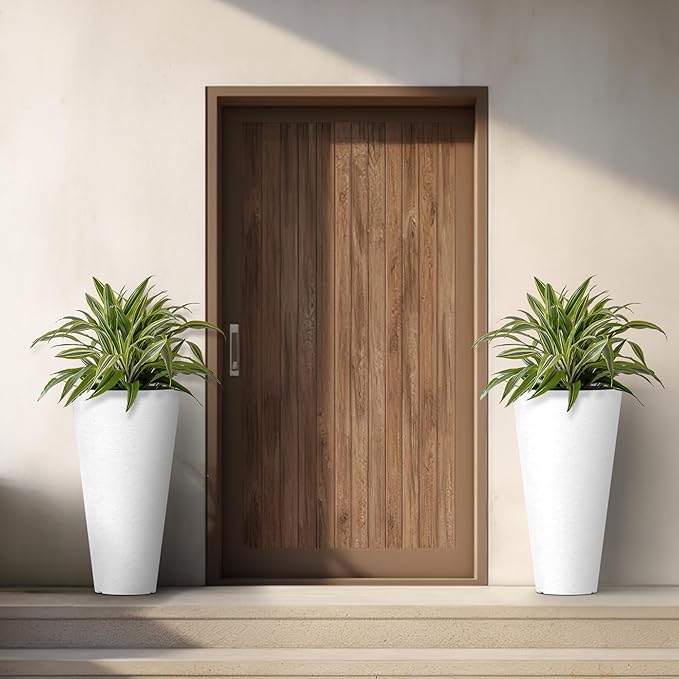 Kante Tall Round Planter Set of 2, 23 Inch Tall Decorative Planter Pots - Image 6