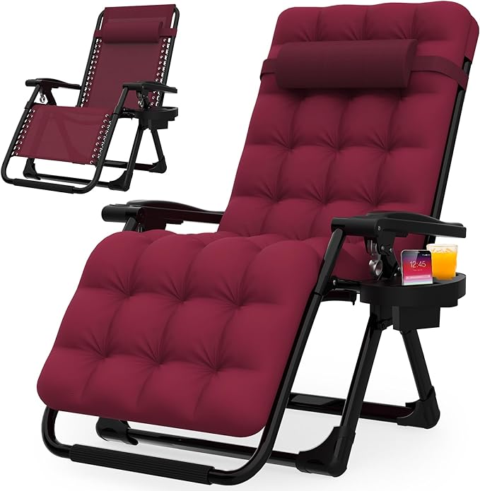 Suteck Zero Gravity Chair, Reclining Camping Lounge Chair w/Removable Cushion by Suteck