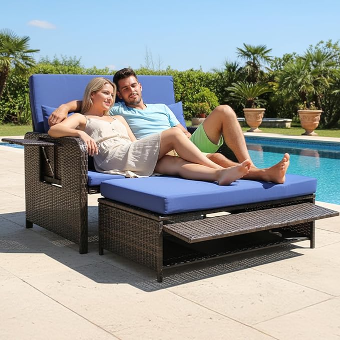 VINGLI Patio Daybed, Wicker Outdoor Daybed - Image 2