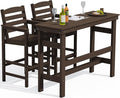 SERWALL Outdoor Bar Table and Chairs Set, Adirondack Bar Chairs Set of 2 and by SERWALL