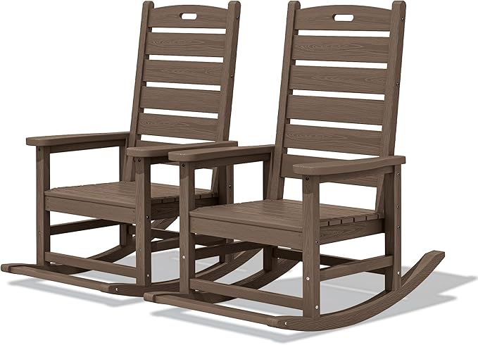 SERWALL Outdoor Rocking Chair Set of 2, Oversized Rocking Chair by SERWALL