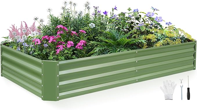 INNO STAGE Galvanized Raised Garden Bed Kit, Rust-Resistant & Easy Assembly by INNOSTAGE
