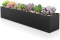 DR&Co Modern Black Trough Rectangular Planter, 16“ Metal Window Planter Box by DRCo