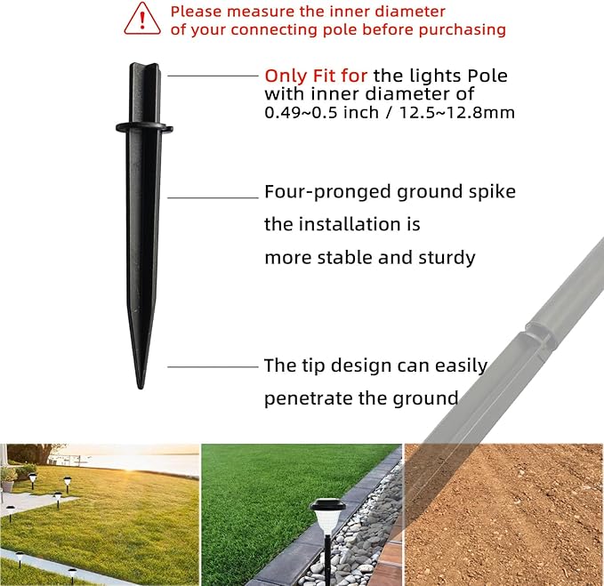 10 Pack Solar Light Stakes Replacement, Plastic Reinforced Ground Spikes - Image 4