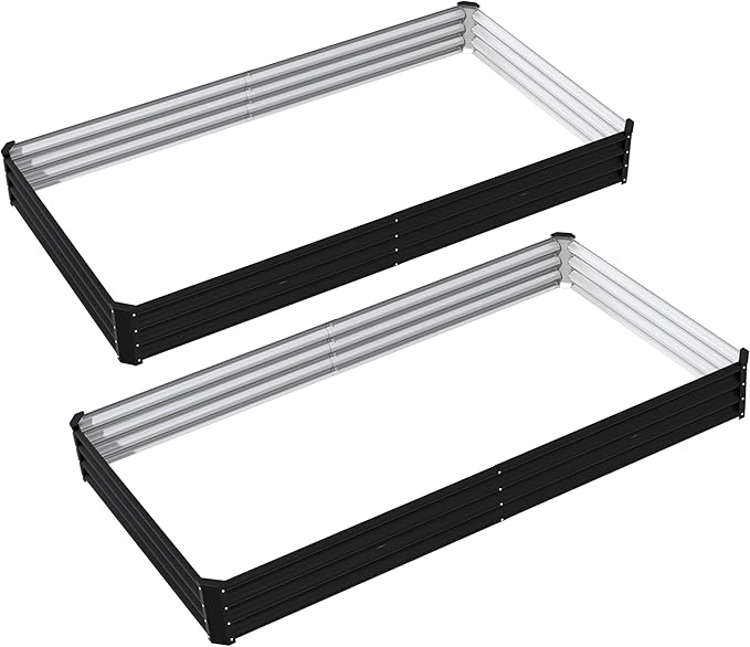 8x4x1ft Raised Garden Beds Outdoor Kit, No Support Rod, Metal Raised Garden Beds by kingddeergardenbed