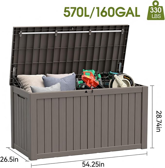 Outdoor Storage Box, Resin Deck Boxes Indoor and outdoor, Waterproof Storage - Image 3