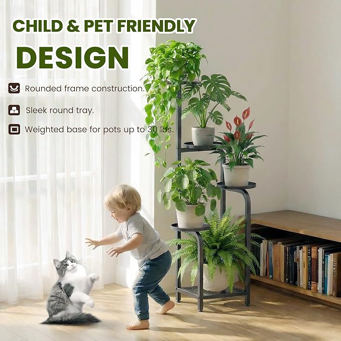 TOSKING 5 Tier Tall Plant Stand Indoor Outdoor, Heavy Duty Corner Shelf - Image 5