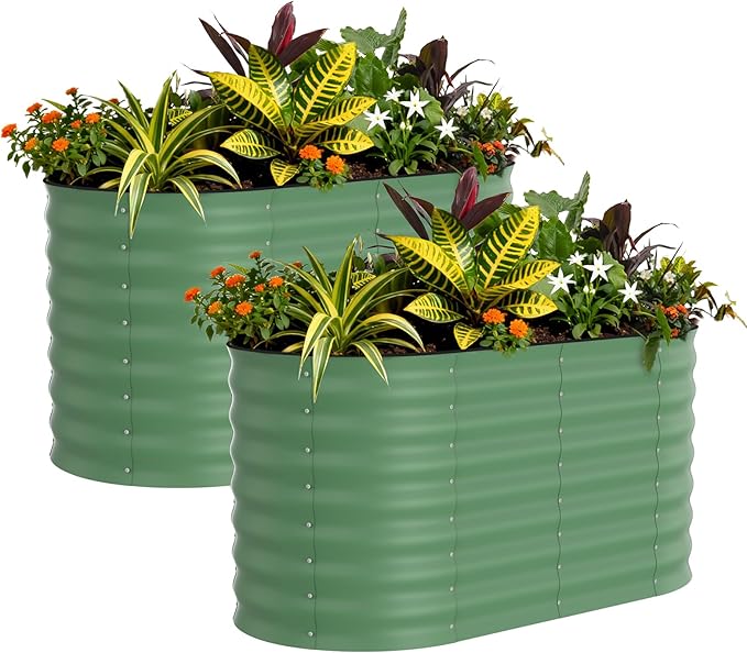Garvee 2 Pack Galvanized Raised Garden Beds by Garvee