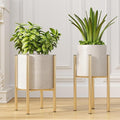 Adjustable Metal Plant Stand Indoor, Mid Century Modern Outdoor Planter Holder by HomecourtyardsInterio