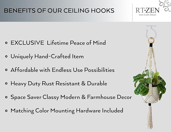 RTZEN Plant Hangers Indoor or Outdoor - Image 2
