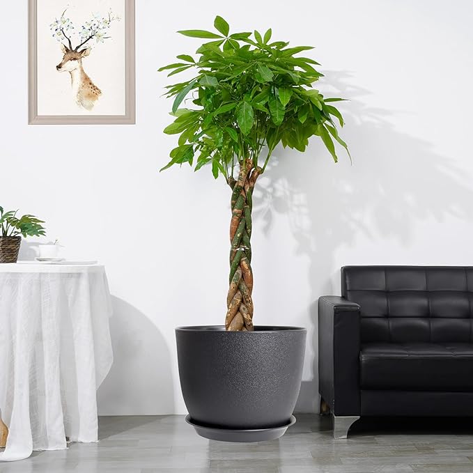 12inch Large Plant Pot, Modern Plastic Planter - Image 6