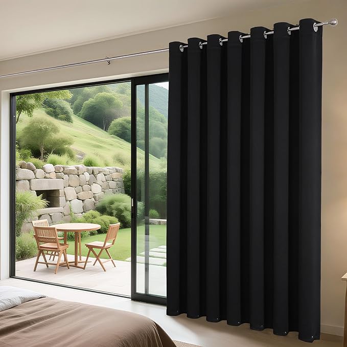 Joydeco Blackout Patio Sliding Door Curtains 108 Inches Long, Grommet Privacy - Image 3