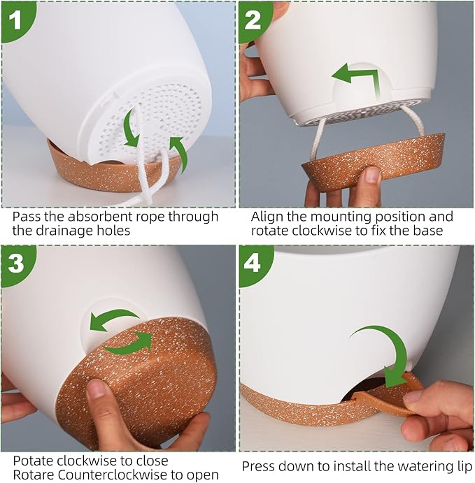 Flower Pots, 8/7/6.5/6/5.5/5 Inch Self Watering Planters - Image 5
