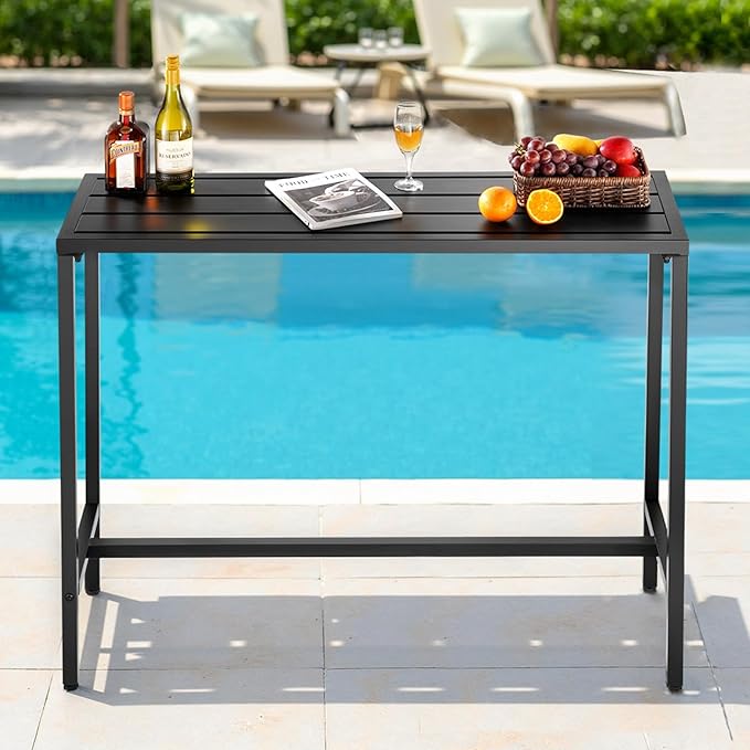 VEVOR Outdoor Bar Table, 47 x 15 in Patio Bar Table, Waterproof Top & Sturdy - Image 2
