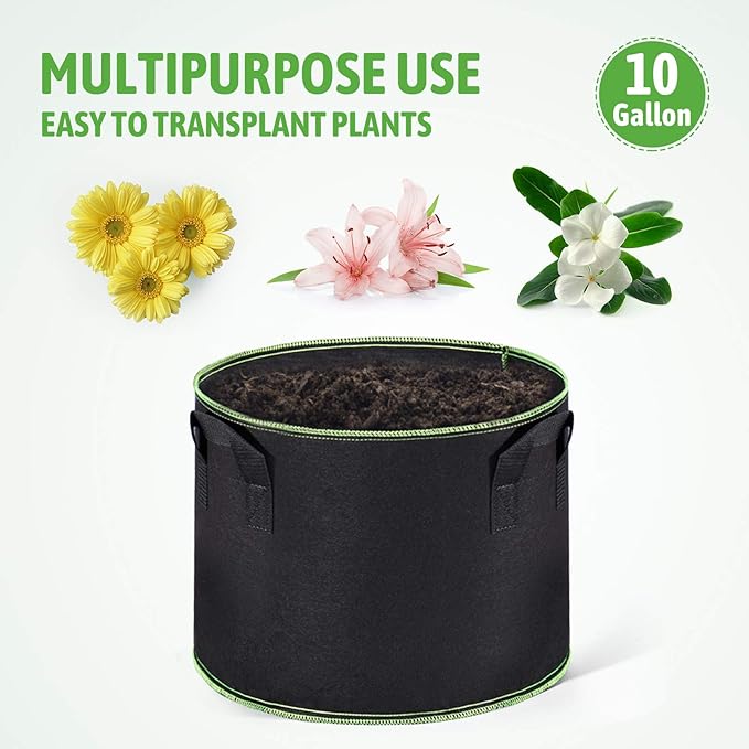 Delxo 20-Pack 10 Gallon Heavy Duty Aeration Thickened Nonwoven Fabric Pots - Image 5