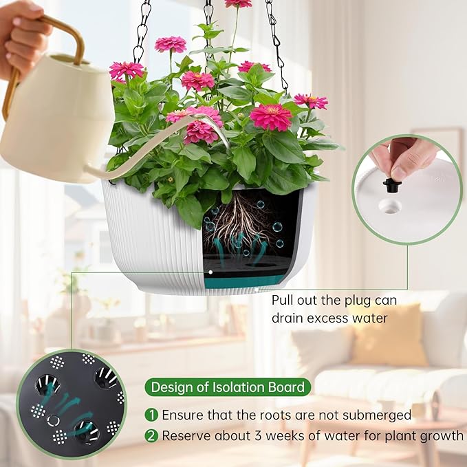8.8 Inch Hanging Planters for Outdoor Indoor Plants - Image 3