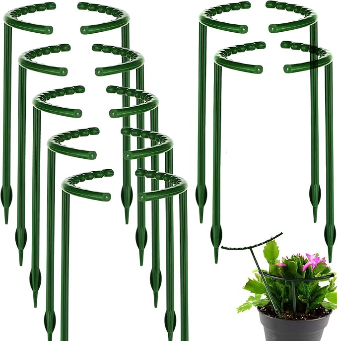14Pcs Plant Support Stake Half Round Plant Support Ring Garden Flower Support by kulusion