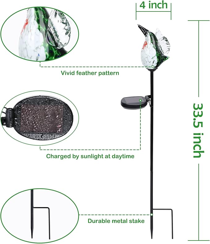 Afirst Decorative Solar Lights Outdoor Solar Hummingbird Stake Lights Hand - Image 2