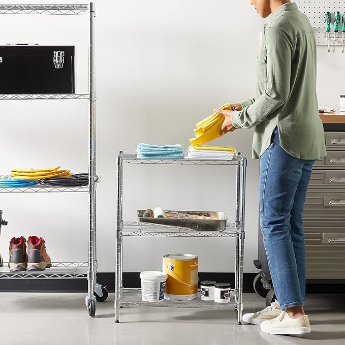 Amazon Basics 3-Shelf Adjustable Heavy Duty Steel Wire Shelving Rack - Image 2