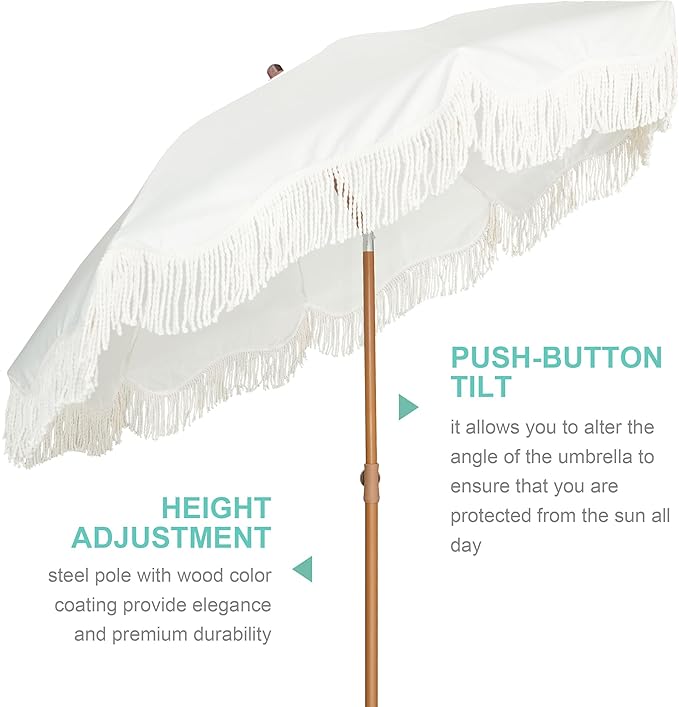 AMMSUN Boho Fringe Umbrella - Image 2