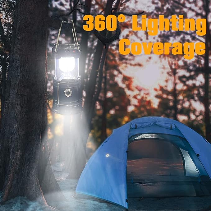 Collapsible Portable LED Camping Lantern XTAUTO Lightweight Waterproof Solar - Image 2