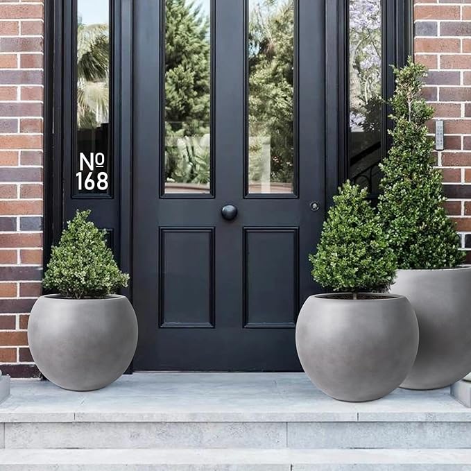 13.5 H x 17" Dia Round Fiberstone Planter - Image 9
