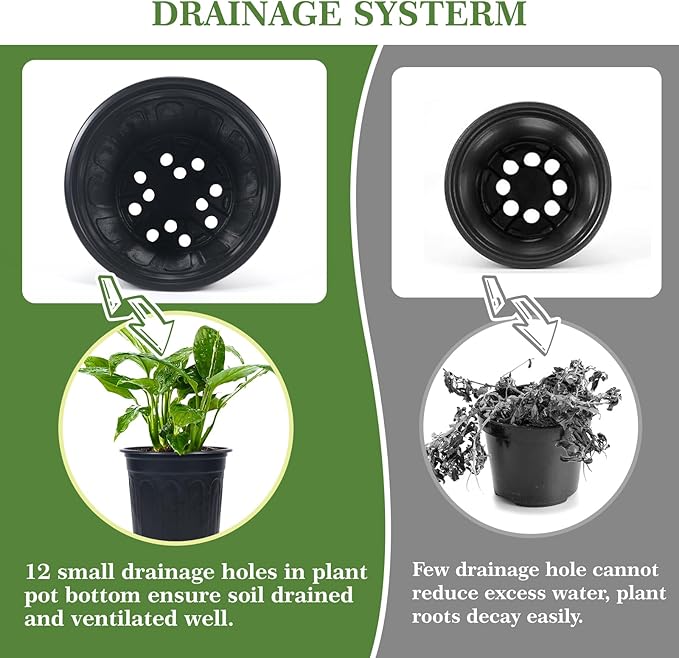 100Pcs 1 Gallon Black Nursery Pots, Soft Plastic Seedling Plant Pot - Image 4