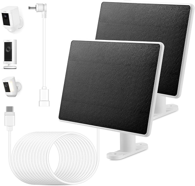 Solar Panel for Ring Camera, 2 Pack 6W Solar Charger Compatible by Unknown