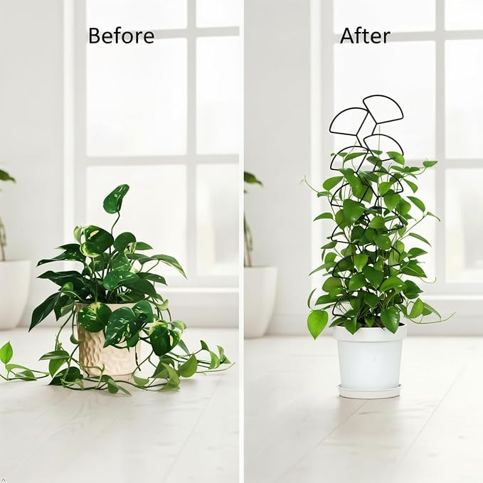 Plant Trellis for Climbing Plants Indoor Outdoor, Trlzey 3 Pack Stackable Metal - Image 3