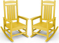 KINGYES Outdoor Rocking Chair Set of 2, High Density Polyethylene Patio Rocking by KINGYES