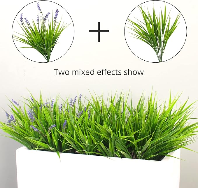 alyptus Artificial Grass Outdoor 12 Bundles Fake Plants Outside Green Onion - Image 4