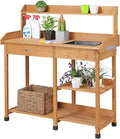 Yaheetech Potting Bench Outdoor Garden Work Bench Station Planting Solid Wood by Yaheetech