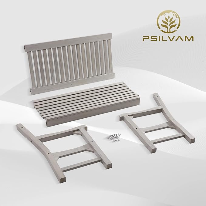 Psilvam Garden Bench, 2-Person Poly Lumber Patio Bench, All-Weather Outdoor - Image 6