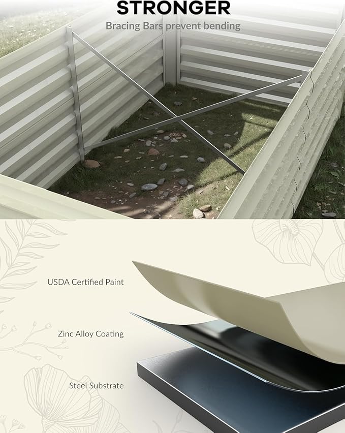 Garvee 2PCS 8x4x2ft Galvanized Raised Garden Bed Outdoor, Rust-Resistant Raised - Image 6