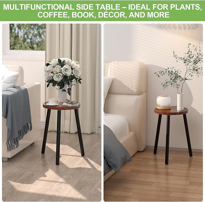 2-Pack Wood Plant Stands Indoor, 16.7" Tall Plant Stand Outdoor Mid-Century - Image 3