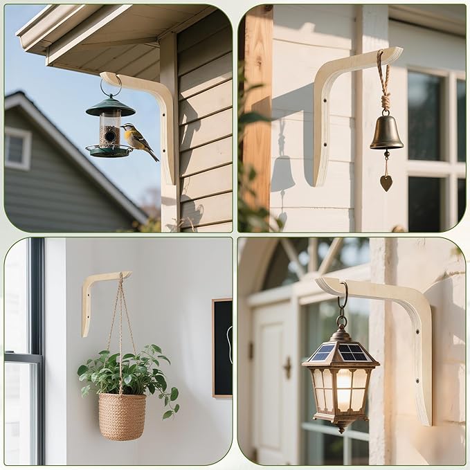 Wooden Plants Hanger, Plant Hangers Indoor Wall Mount, 8.58-Inch Hanging Plant - Image 6