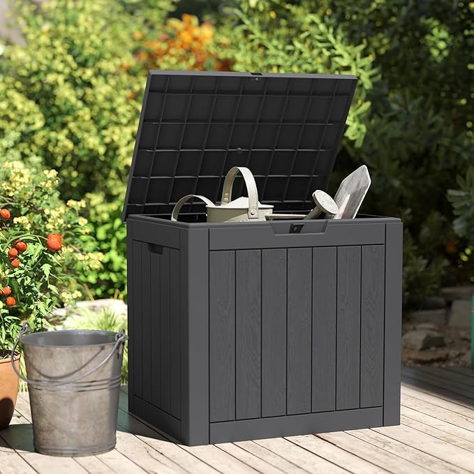 Sweetcrispy Deck Box with 31 Gallon Capacity, Weatherproof Resin Lockable - Image 7