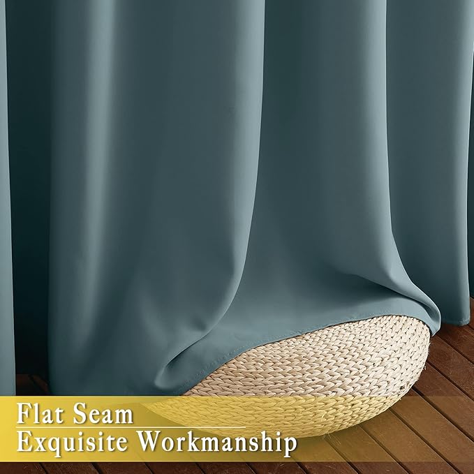 NICETOWN Greyish Blue Sliding Door Curtain - Image 6