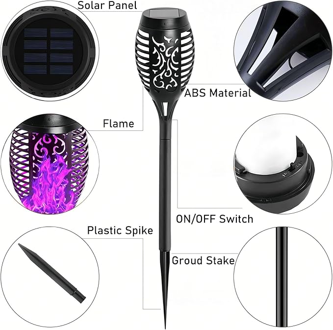 4 Pack Outdoor Solar Flame Light, Solar Lights Outdoor - Image 5
