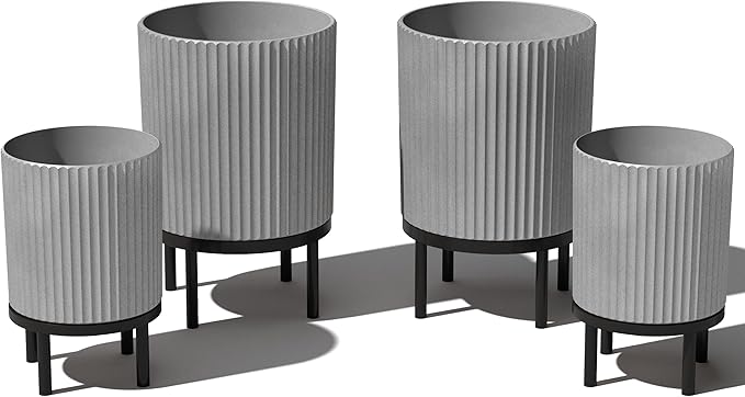 Veradek Demi Series Round Planter w/Stand by VeradekOutdoor