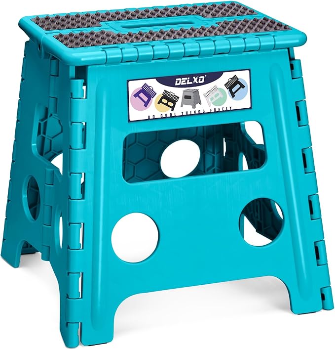 Delxo Folding Step Stool 13 Inch Non-Slip Foldable Stools by Delxo