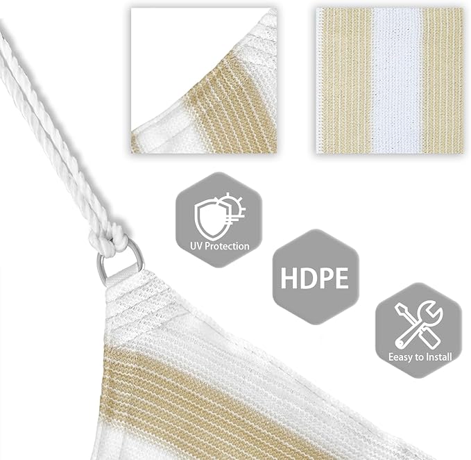 Patio Paradise 4' x 4' x 4' Sun Shade Sail Triangle Canopy Shade Cloth Fabric - Image 3