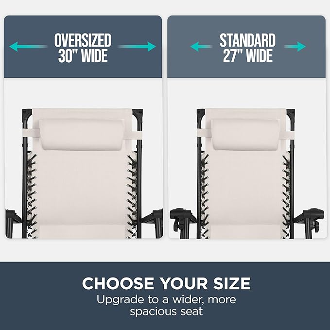 Best Choice Products 30” Wide Folding Zero Gravity Outdoor Recliner Patio - Image 4