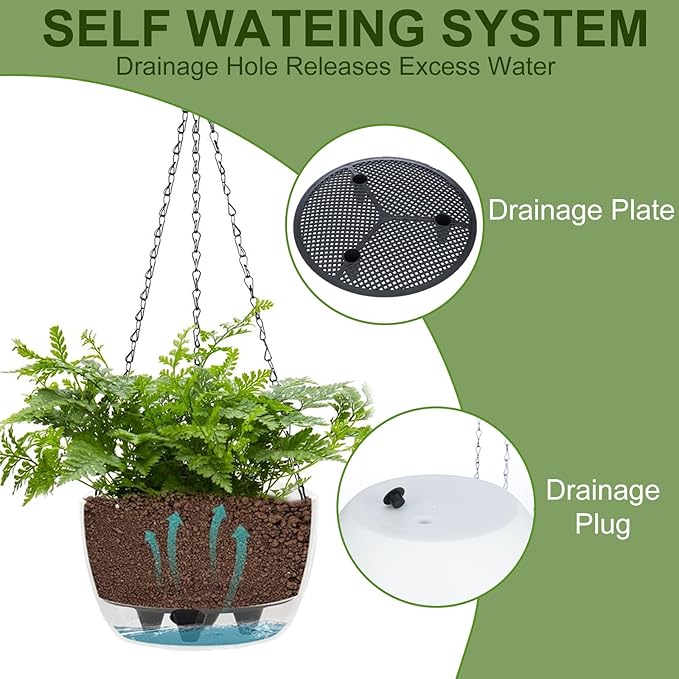 BAYN 2 Packs Solar Hanging Basket Planters - Image 4