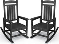 KINGYES Outdoor Rocking Chair Set of 2, High Density Polyethylene Patio Rocking by KINGYES