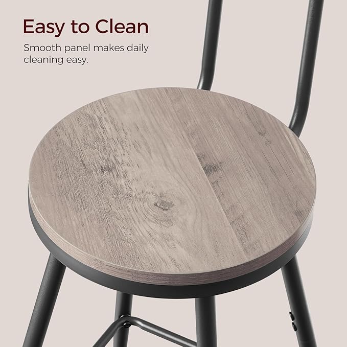 Bar Stools, Metal Frame, Adjustable Feet, Easy Assembly, - Image 7