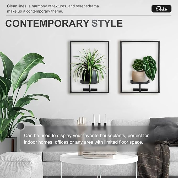 Sisher Plant Stand Indoor Outdoor, Window Plant Shelf Picture Frame Wall Plant - Image 3