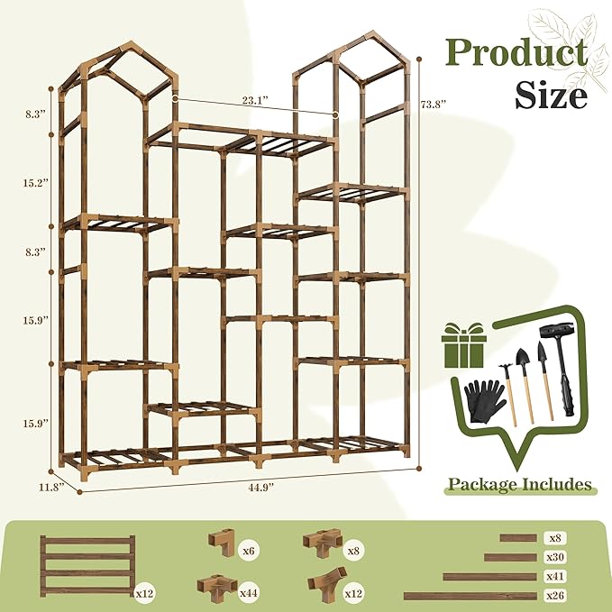 EnHomee Plant Stand Indoor Plant Stands Outdoor Tall Plant Shelf - Image 8
